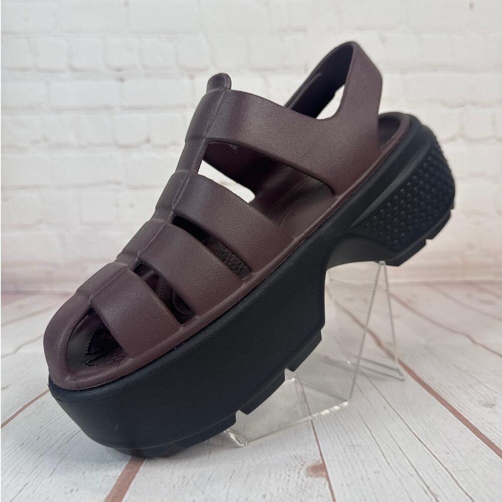 Crocs Stomp Platform Fisherman Mocha High Sandals Women’s Size 8 (209938-2ZH) - Picture 4 of 9